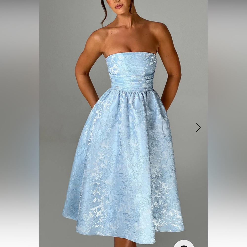 BABYBOO Saoirse Midi Dress Blue NWT